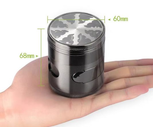 60mm 4-Layer Zinc Tobacco Grinder with Pollen Screen & Magnetic Lid