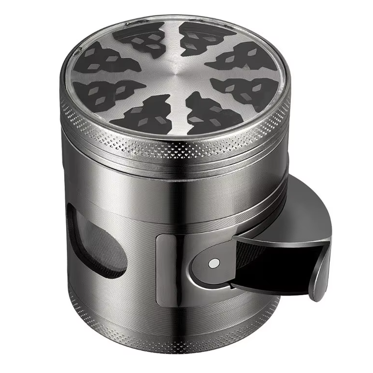 60mm 4-Layer Zinc Tobacco Grinder with Pollen Screen & Magnetic Lid