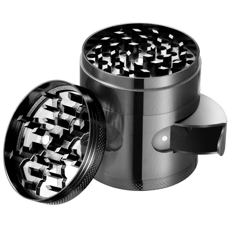 60mm 4-Layer Zinc Tobacco Grinder with Pollen Screen & Magnetic Lid