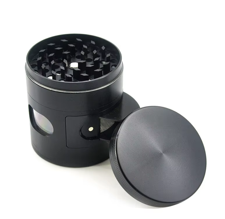 60mm 4-Layer Zinc Tobacco Grinder with Pollen Screen & Magnetic Lid