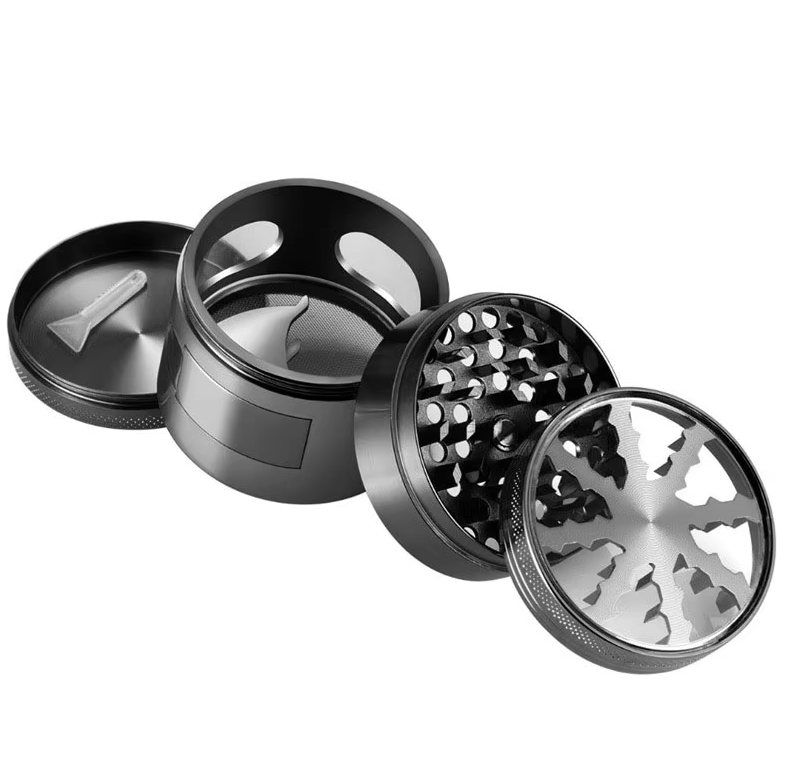 60mm 4-Layer Zinc Tobacco Grinder with Pollen Screen & Magnetic Lid