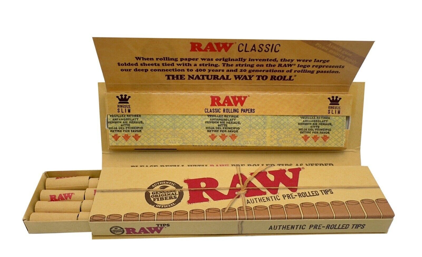 3PK RAW with slim Pre-Rolled tips