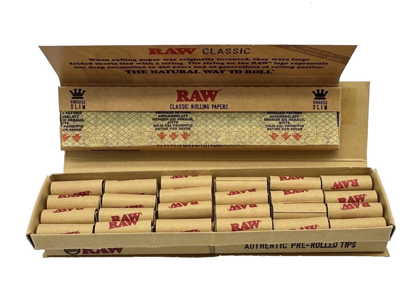 3PK RAW with slim Pre-Rolled tips