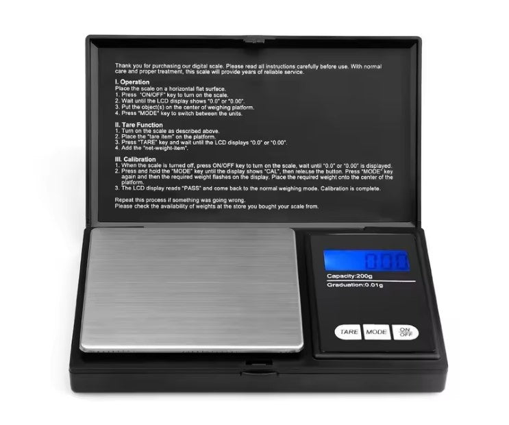 Electronic Digital Pocket Scale with LCD Backlit Display 200g/0.01g