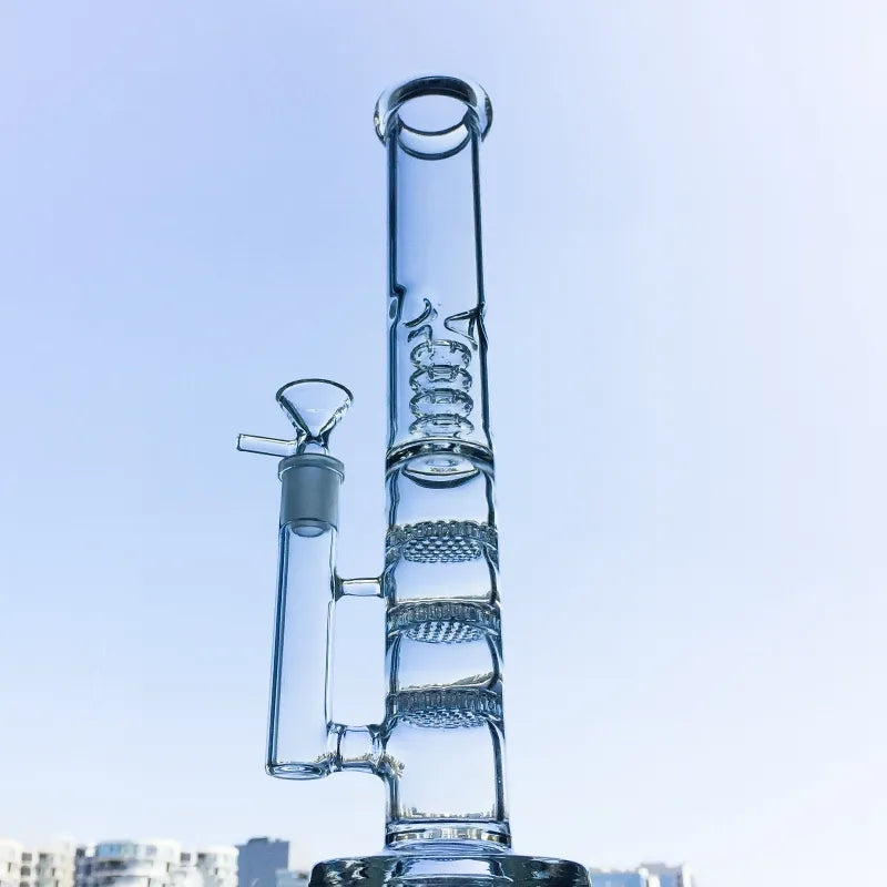 Premium Straight Tube 32cm Glass Bong with Birdcage Perc: Elevate Your Smoking Experience!