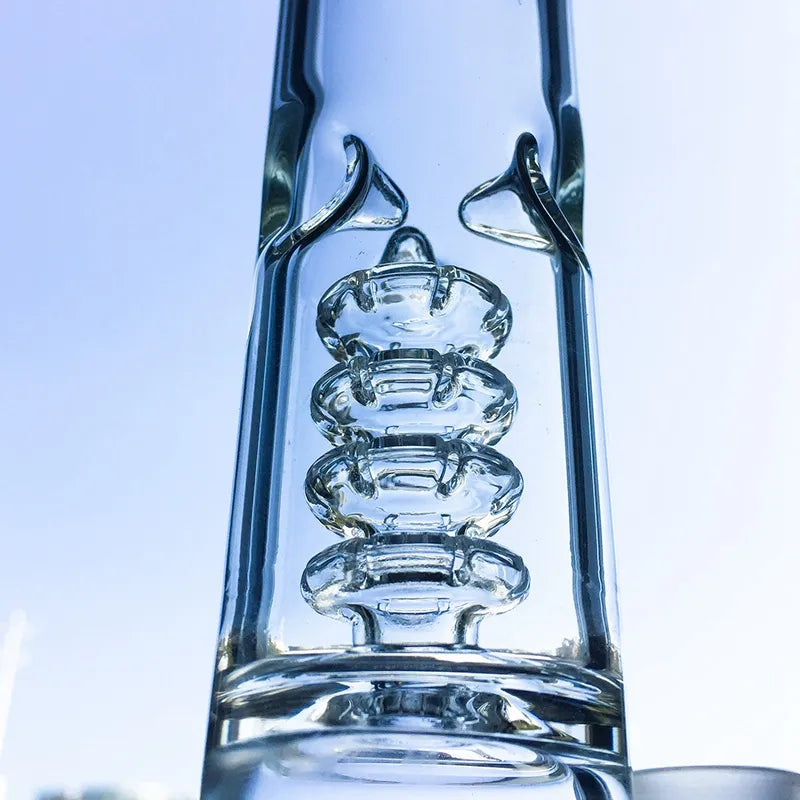 Premium Straight Tube 32cm Glass Bong with Birdcage Perc: Elevate Your Smoking Experience!